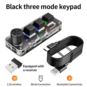 <span class=keywords><strong>Clavier</strong></span> BT personnalisable 2,4 G à 3 touches avec bouton macro, raccourcis copie-colle, <span class=keywords><strong>clavier</strong></span> mécanique mini pour jeux e-sport, mini <span class=keywords><strong>clavier</strong></span> hot-plug - Product Image 1