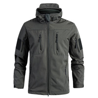 Veste Softshell Tactique d'Hiver à Capuche pour Homme, Épaisse, Imperméable, avec Fermeture Éclair, pour Activités de Plein Air et Alpinisme, Modèle d'Usine