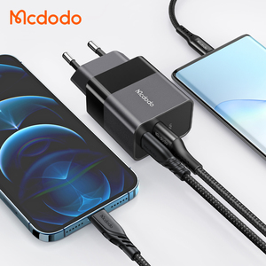 Mcdodo Bộ Sạc Nhanh USB A + Type C Cổng Kép 20W 18W Bộ Sạc USB Điều Khiển Nhiệt Độ Thông Minh QC3.0 + PD 20W Phích Cắm EU - Product Image 1
