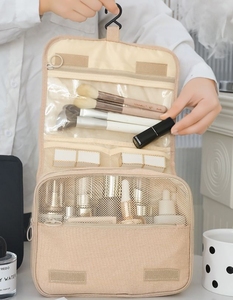 Large Capacity Travel <b>Toiletry</b> Bag with Hanging Hook Waterproof Travel Cosmetic Bag Bathroom <b>Storage</b> Bag for Brushes Set - Product Image 3