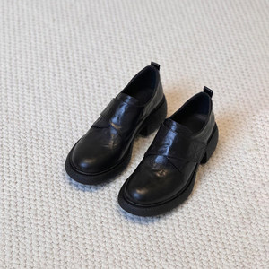 Chaussures en cuir confortables et silencieuses pour femmes 2026, style vintage, à scratch, décontractées, à semelle épaisse, pour la marche - Product Image 1