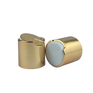 Tapa de rosca de plástico dorado brillante 24/410 para botella de champú, tapa metálica para botella de champú y loción, muestra gratuita - Product Image 1