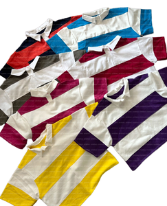 Camisetas de Manga Corta para Hombre, Estilo Urbano, con Logotipo Personalizado Bordado, Transpirables, de Felpa, Unisex, Casuales, de Algodón, Corte Cuadrado, con Rayas - Product Image 2