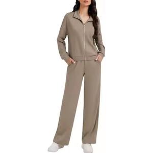 Conjunto Deportivo de Otoño para Mujer al por Mayor, 2 Piezas, Pantalón y Chaqueta Deportivos Sublimados, Conjunto Informal para Correr, Tallas Grandes - Product Image 1