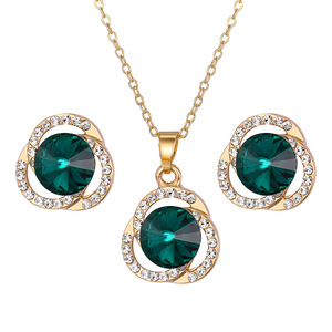 Set di Gioielli Multi-Cristallo per Donne, Collana e <span class=keywords><strong>Orecchini</strong></span> con Rubino Rotondo, Eleganti Accessori per Matrimoni e Feste - Product Image 4
