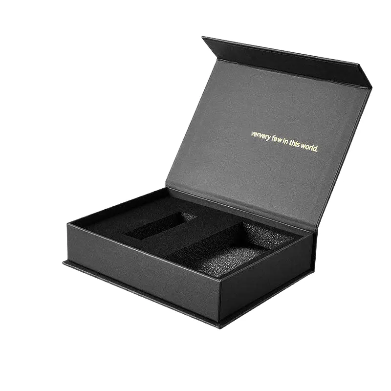 Benutzer definierte Druck Luxus schwarz starre Papier box Geschenk verpackung mit Magnet klappe Kosmetik box Verpackung Tasche Buchbox mit Logo
