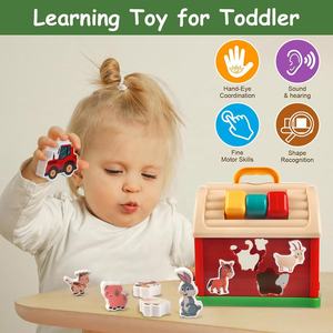 Juguete <span class=keywords><strong>Montessori</strong></span> <span class=keywords><strong>de</strong></span> animales <span class=keywords><strong>de</strong></span> granja a juego para niños pequeños, Educación Temprana, forma <span class=keywords><strong>de</strong></span> Animal, Emparejamiento cognitivo, <span class=keywords><strong>Cubo</strong></span> <span class=keywords><strong>de</strong></span> actividad, juguetes <span class=keywords><strong>de</strong></span> aprendizaje - Product Image 2