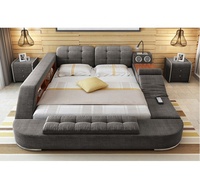 Nova Smart Multifunktionales Elektrisches Massagebett Verstellbares Stoff-Kingsize-Tatami-Sofa-Bett Mit Audio / Bücherregal