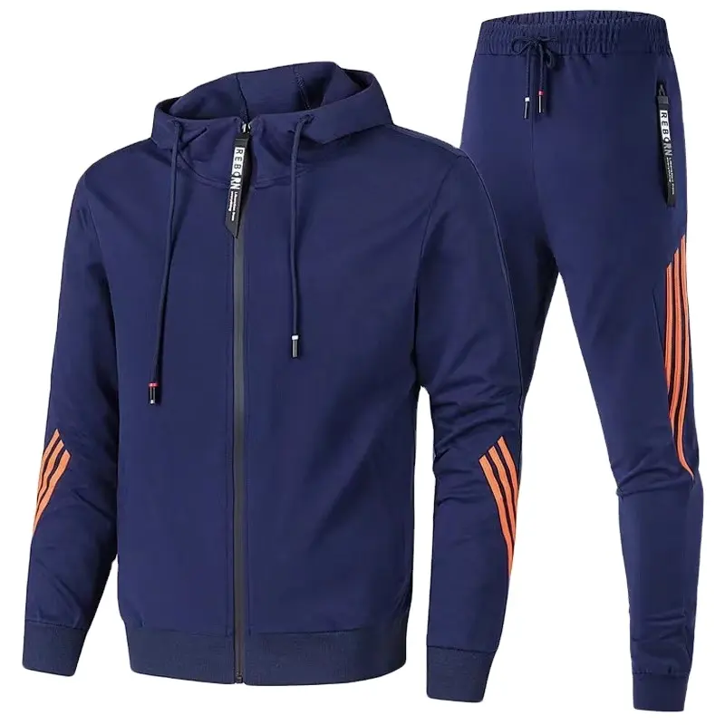 Men's leisure sports suit fashion breathable zip coat men's running sportswear