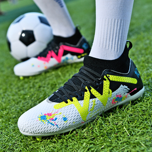 Chaussures de football pour hommes personnalisées en gros d'usine, crampons FG, chaussures de compétition professionnelles, respirantes pour adultes - Product Image 2