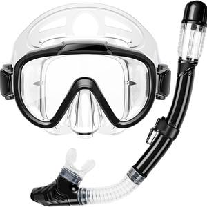 Juego de máscara de snorkel para adultos con gafas de buceo de vidrio templado antivaho y snorkel transpirable para natación y buceo - Product Image 4
