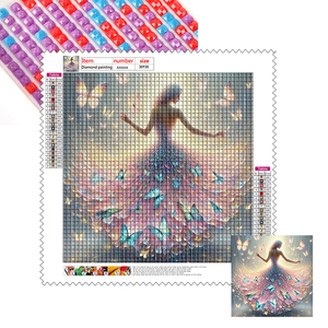 Kit Pittura Diamante <span class=keywords><strong>5D</strong></span> Ragazza Bella con Farfalla Principessa, Pittura Diamante Personalizzata con Foto Fai da Te - Product Image 1