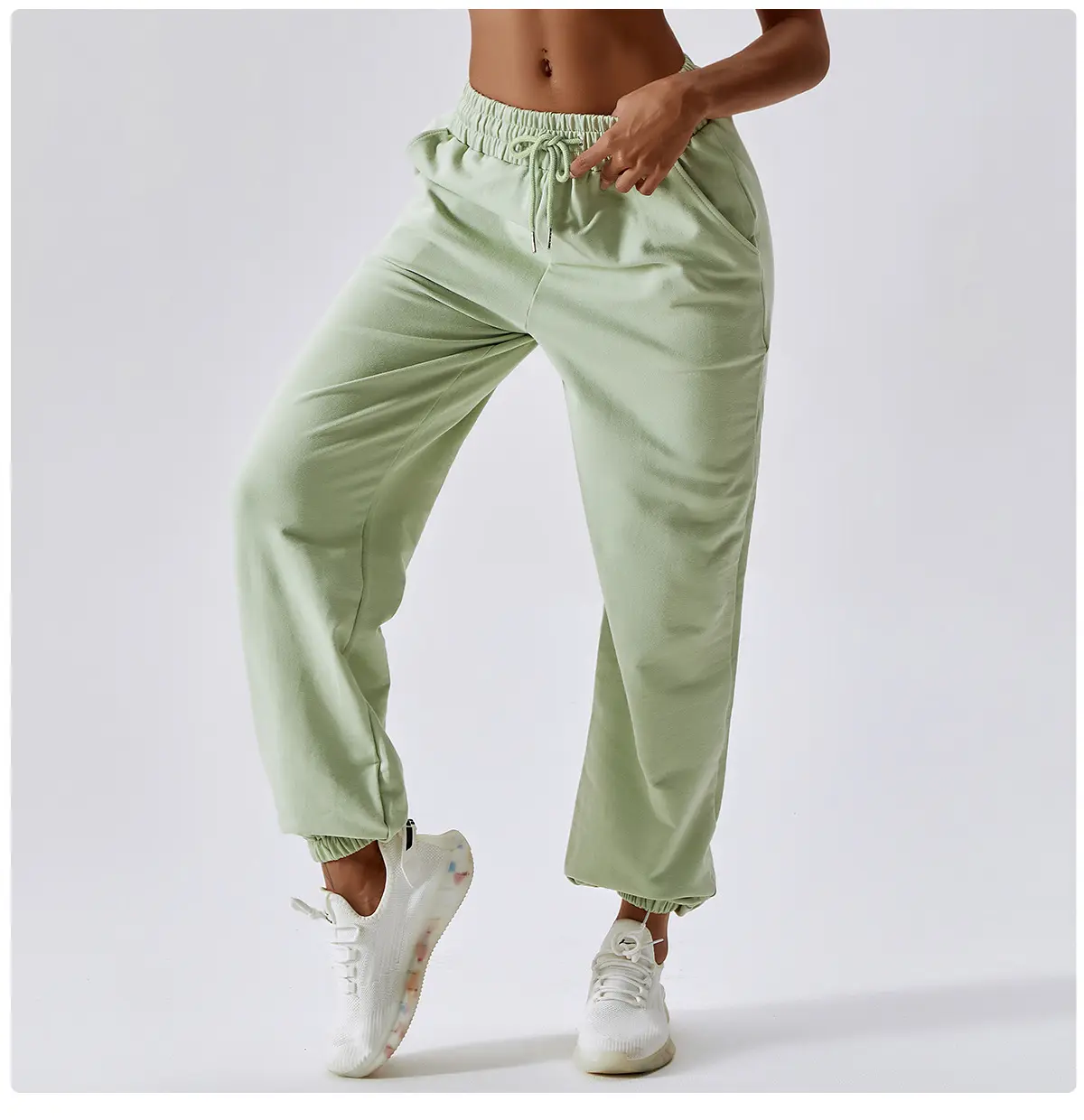 Pantaloni della tuta con cintura a molla pantaloni da Yoga a gamba dritta pantaloni da ginnastica da donna abbigliamento da ginnastica da corsa all'aperto