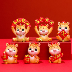 Horse Year <b>Mascot</b> Figurine Resin Cartoon Decoration Chinese New Year Gift Desktop Ornament - Product Image 3