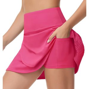 Jupe de tennis pour femme FOXA à taille haute, asymétrique, plissée, avec ourlet croisé et short intégré, séchage rapide - Product Image 2