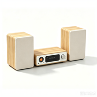 Système stéréo sans fil compact avec lecteur CD, radio FM, contrôle des basses/aigus, construction en plastique MDF, télécommande pour la maison