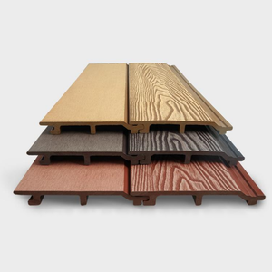 Revestimiento Decorativo para Paredes Exteriores de Jardín, Paneles de Fachada de Madera Plástica 3D con Textura de Madera, Tableros de Revestimiento de Pared WPC - Product Image 1