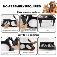 Bols pour animaux de compagnie réglables en acier inoxydable massif, modernes, portables, pour chiens et chats, avec mangeoire lente remplaçable et bol à eau flottant surélevé