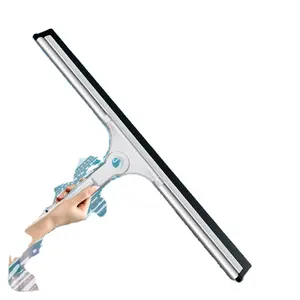Indoor hand held commercial stainless steel window cleaning squeegee with soft rubber blade refill replacement