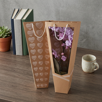 Sac de transport en papier écologique personnalisé avec motif cœur, poignées plates laminées pour les courses au supermarché - Cadeau de la Saint-Valentin