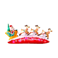 Weihnachten Aufblasbare Outdoor-Beleuchtung Weihnachtsmann Rentier LED für Feiertagsdekorationen auf Rasen, Hof und Garten Typ Weihnachten