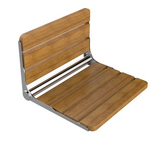 Shenghui <b>Folding</b> Bathroom <b>Stool</b> 460Mm Oak Beech Wood Stainless Steel 150Kg Capacity Modern Design For Showering And Shoe - Product Image 4