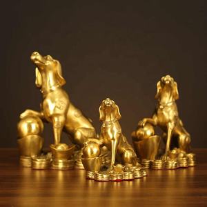 PERRO DE COBRE ORNAMENTOS ZODIAC DOG FORTUNE YUANBAO PERRO HOGAR SALA DE ESTAR OFICINA TIENDA REGALO ARTESANÍA DECORATIVA - Product Image 5