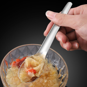 Cuillère et fourchette plates en acier inoxydable 316, cuillère à riz/soupe à long manche intégrée, fourchette à salade créative, ensemble de vaisselle pour la maison - Product Image 2