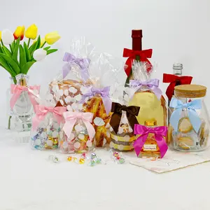 Nhà Máy Bán Buôn Sẵn Sàng 50 Pcs 3 Inches Rượu Vang Màu Đỏ Satin Ribbon <span class=keywords><strong>Twist</strong></span> <span class=keywords><strong>Tie</strong></span> Quà Tặng Cung Đỏ Pretied Cung Premade Cung Cho Đóng Gói - Product Image 6