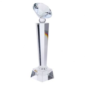 WZ-CT0031 Trophée en cristal rose K9 vierge en gros, trophées en cristal coloré personnalisés en forme de diamant pour cadeau souvenir - Product Image 5