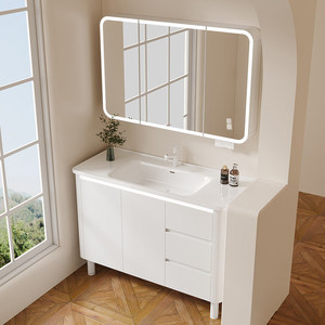 French smart <b>mirror</b> bathroom cabinet ceramic integrated basin bathroom simple washbasin - Product Image 1