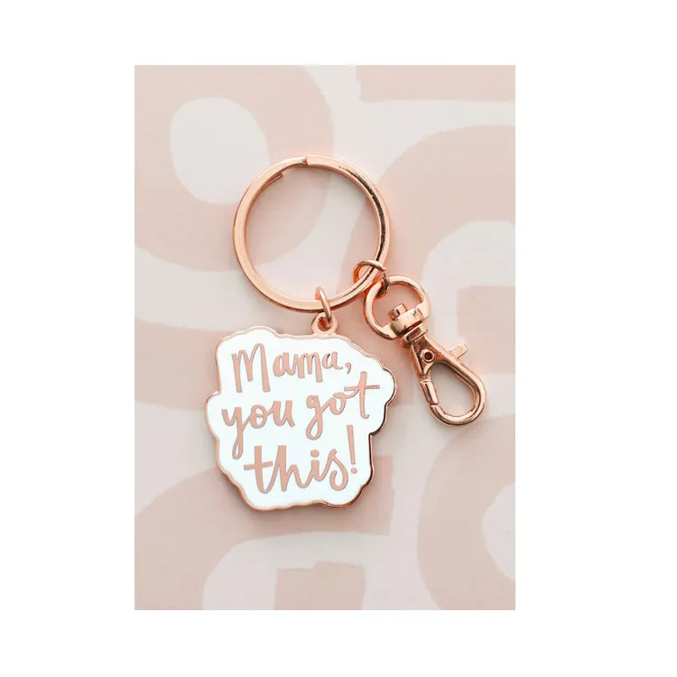 Wholesale Metal key chains Copper Toned Enamel Keychains Hard Enamel Key Chain Keyrings Mom gift
