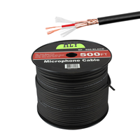 Câble XLR en vrac Silver Back, bobine de 300 pieds, cuivre pur OFC, blindage spiralé flexible, noir, compatible avec XLR TRS