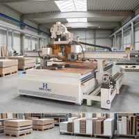Machine de découpe CNC pour le travail du bois, 3 axes, avec porte HMI, 12 outils, PLC, changement automatique de roulement et moteur ATC