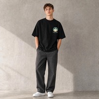 T-shirt Homme YOUMEI Grande Taille Décontracté Couleur Unie Confortable Logo Personnalisé Mode 100% Coton Tricoté 220g Lavé – Nouvelle Collection Promotionnelle