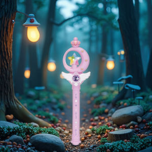 크로스 보더 마법 지팡이 및 요정 스틱 세트 왕자와 요정 소녀를위한 음악 스타 빛 장난감 선물 빛나는 플라스틱 밴드 - Product Image 3