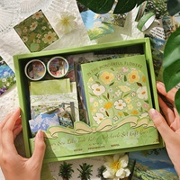 Yuezhen Flower SeaThemed Journaling Set Cross-Border Sticker Craft Kit Gift Box Packaging Kids DIY Supplies Art Paper Embossing