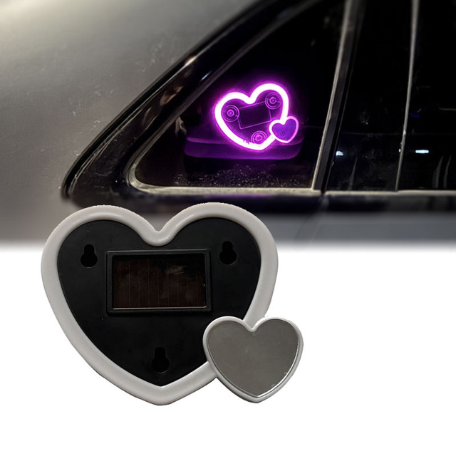 2026 New Car Solar LED Wireless Sensor Light USB Rechargeable Interior Atmosphere Heart Shape Neon Decorative Lamp