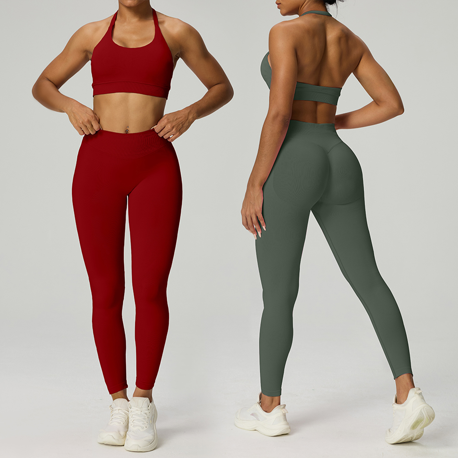 XW-Q067+Q070 Customized Ladies Sportswear Seamless Sportswear Fitness Yoga Wear Women's Bra Leggings Fitness Suit For Gym