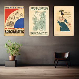 En gros, Plaque métallique vintage 'Élégance parisienne', Décoration murale pour club et bureau, Plaque en étain 'Funny France People', Affiche murale en métal rétro - Product Image 2