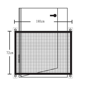 Barrière pliable portable pour animaux de compagnie 180x72cm, clôture de sécurité réglable pour chiens, protection d'escalier, design moderne - Product Image 2