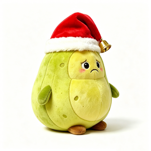 Customize Avocado stuffed <b>animal</b>, Cute avocado plushier, Holiday avocado toy, Santa <b>hat</b> avocado plush - Product Image 2