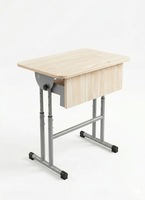 Bureau d'étude moderne et durable pour étudiant, réglable en hauteur, avec plateau en MDF et pieds en métal, mobilier scolaire pour enfants
