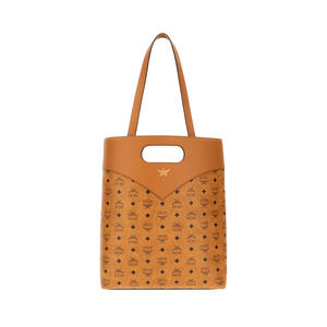 Sac à main réalisé en cuir synthétique enduit caractérisé par impression Visetos sur toute la surface. -Poignées intégrées-Cuir f - Product Image 1