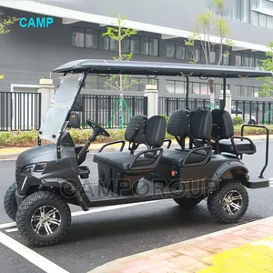 CAMPホットセールゴルフカート電気6人乗り高級ゴルフカートガス駆動ガソリンリフト観光車