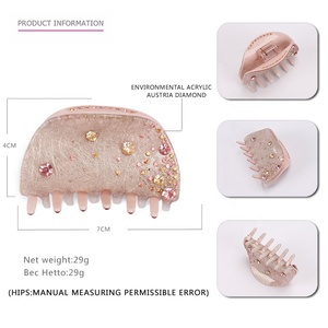 Pinzas de acrílico para el pelo de estilo coreano para niña, accesorios para el cabello para niña, pinzas adornadas con diamantes de imitación grandes - Product Image 5