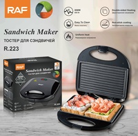 Automatique à 2 Tranches Panini Antiadhésif Plat Plaque Sandwich Petit Dejeuner Toasteur