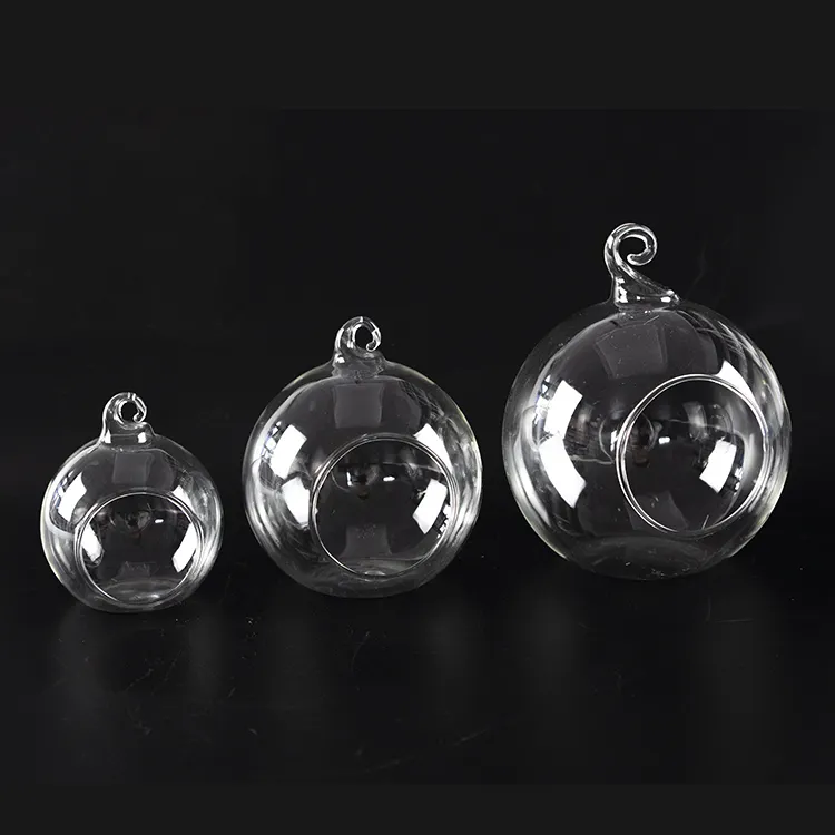 Billige Großhandel niedlichen Kristall Apfel form hängende Kugel Glas Vase muti Futction Teekanne Licht für Weihnachten Home Dekoration