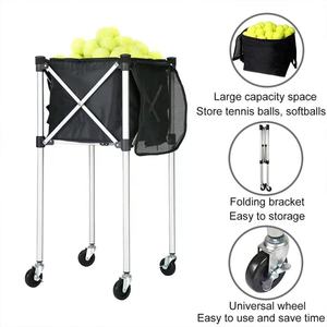 Hoge Kwaliteit Grote Opvouwbare Tennisbalkar Op Wielen Tennisbal Hopper Basket <span class=keywords><strong>Trolley</strong></span> Voor Honkbal-En Tennistraining - Product Image 6