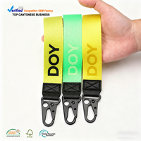 Fabricant de lanières en jacquard tendance, porte-clés personnalisé avec logo tissé pour cadeaux promotionnels